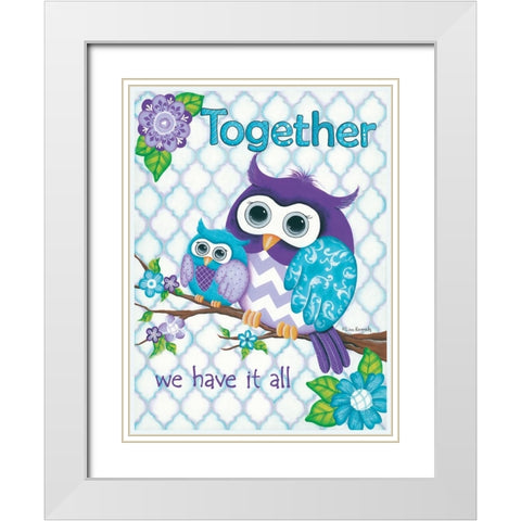 Together White Modern Wood Framed Art Print with Double Matting by Kennedy, Lisa