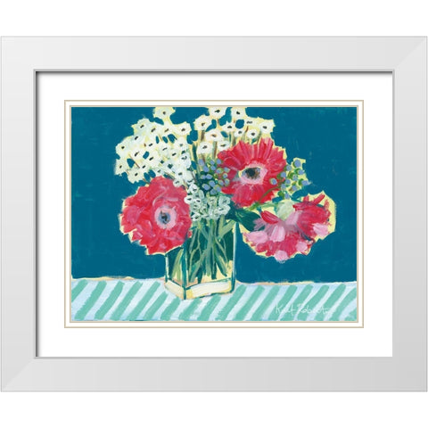 Flowers for Belle I White Modern Wood Framed Art Print with Double Matting by Roberts, Kait