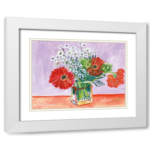 Flowers for Belle II White Modern Wood Framed Art Print with Double Matting by Roberts, Kait
