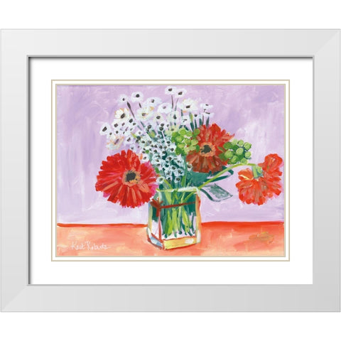 Flowers for Belle II White Modern Wood Framed Art Print with Double Matting by Roberts, Kait