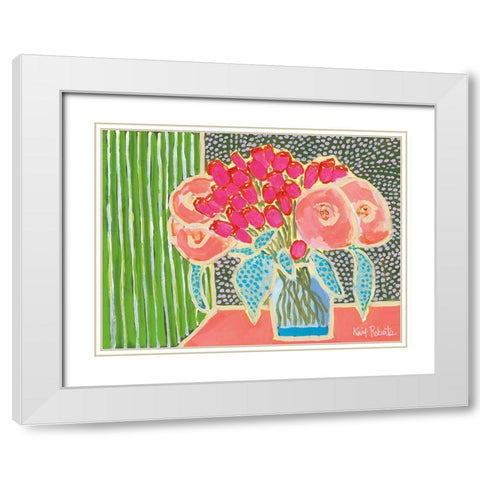 Flowers for Maude No. 2 White Modern Wood Framed Art Print with Double Matting by Roberts, Kait