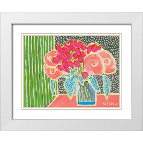 Flowers for Maude No. 2 White Modern Wood Framed Art Print with Double Matting by Roberts, Kait