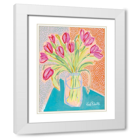 Tulips for Corie White Modern Wood Framed Art Print with Double Matting by Roberts, Kait