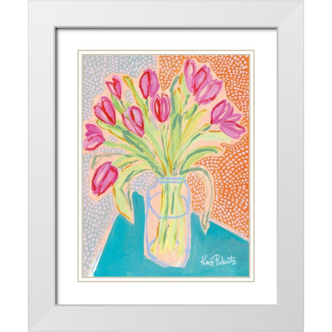 Tulips for Corie White Modern Wood Framed Art Print with Double Matting by Roberts, Kait