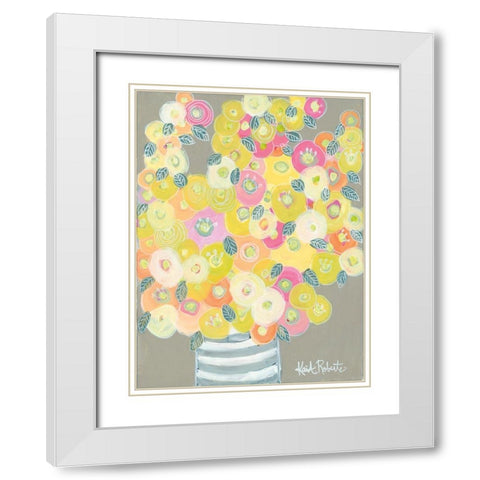Pleasant Poppies White Modern Wood Framed Art Print with Double Matting by Roberts, Kait
