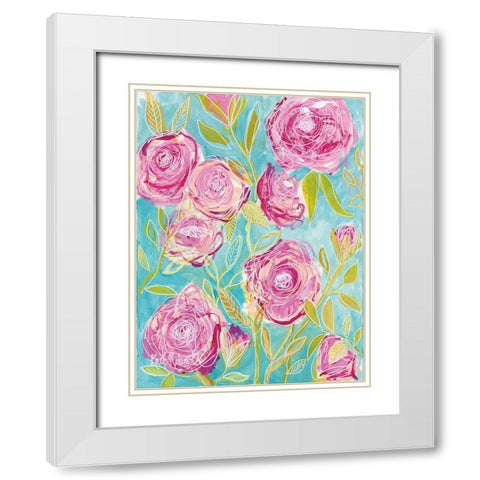 Teresas Garden White Modern Wood Framed Art Print with Double Matting by Roberts, Kait