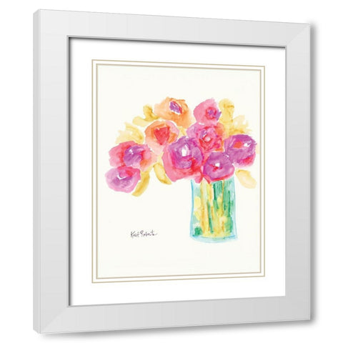Speak in Flowers White Modern Wood Framed Art Print with Double Matting by Roberts, Kait