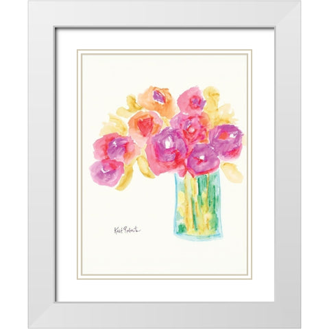 Speak in Flowers White Modern Wood Framed Art Print with Double Matting by Roberts, Kait