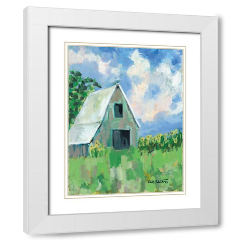 June Fields White Modern Wood Framed Art Print with Double Matting by Roberts, Kait