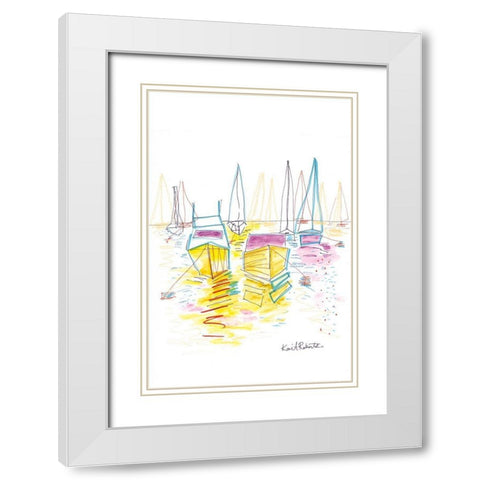 The Lake Day is Done White Modern Wood Framed Art Print with Double Matting by Roberts, Kait