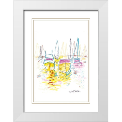 The Lake Day is Done White Modern Wood Framed Art Print with Double Matting by Roberts, Kait