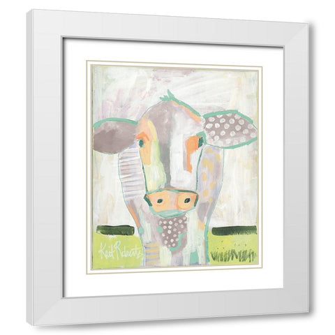 Moo Series: Laverne  White Modern Wood Framed Art Print with Double Matting by Roberts, Kait