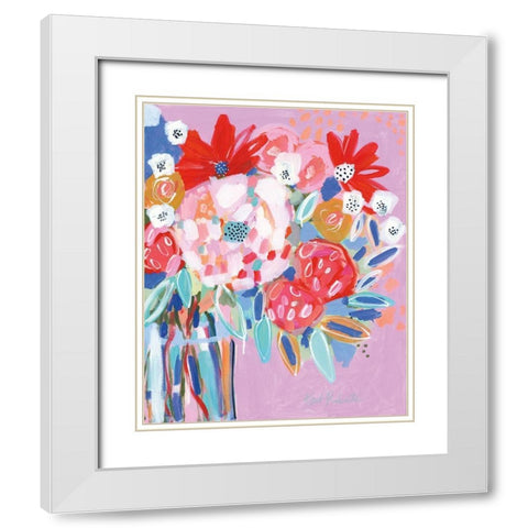 Tell Me a Story with Flowers   White Modern Wood Framed Art Print with Double Matting by Roberts, Kait