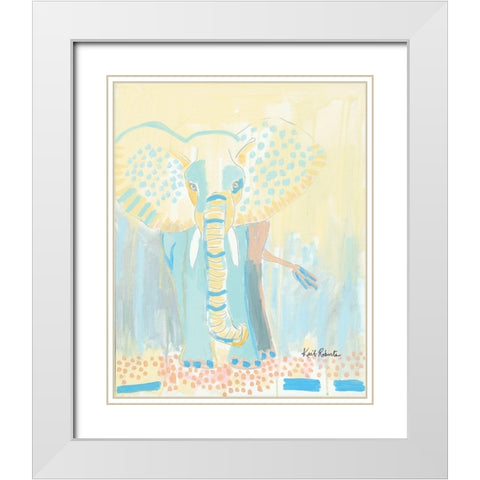 An Elephant Never Forgets  White Modern Wood Framed Art Print with Double Matting by Roberts, Kait