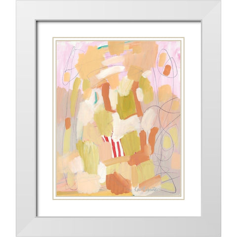 Skip to My Lou  White Modern Wood Framed Art Print with Double Matting by Roberts, Kait