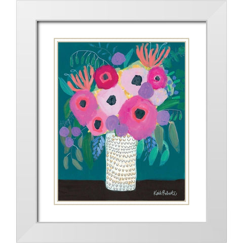 Honeysuckle and Such    White Modern Wood Framed Art Print with Double Matting by Roberts, Kait