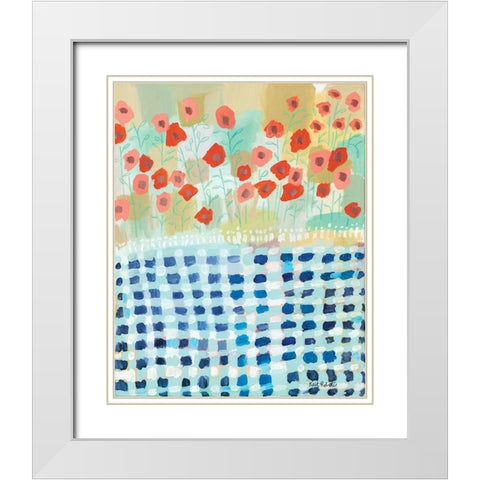 Poppies and Picnics White Modern Wood Framed Art Print with Double Matting by Roberts, Kait