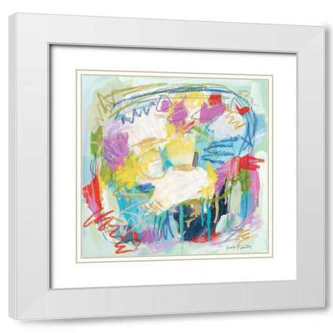 Lets Get the Party Started White Modern Wood Framed Art Print with Double Matting by Roberts, Kait