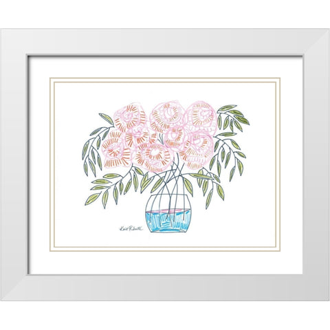 Flowers for Emma    White Modern Wood Framed Art Print with Double Matting by Roberts, Kait