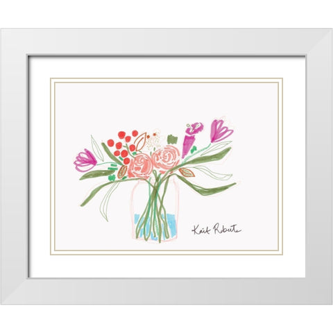 Bouquet for Carle White Modern Wood Framed Art Print with Double Matting by Roberts, Kait