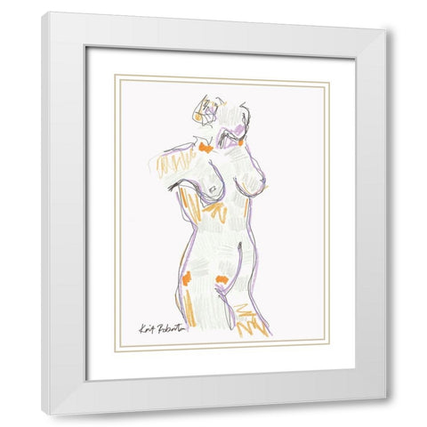 True Self White Modern Wood Framed Art Print with Double Matting by Roberts, Kait