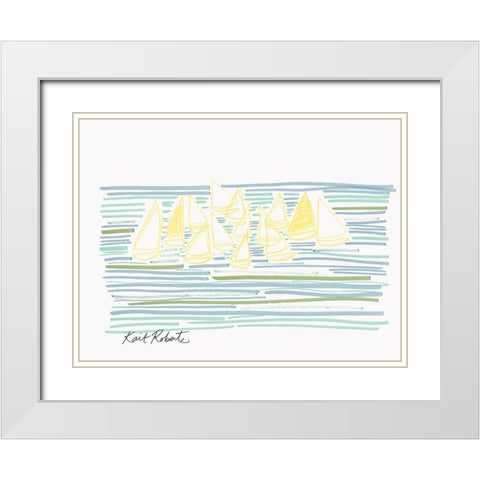 Sunday at Sea White Modern Wood Framed Art Print with Double Matting by Roberts, Kait