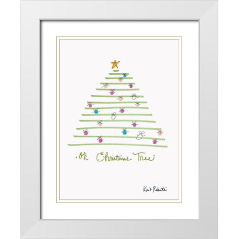 Oh Christmas Tree White Modern Wood Framed Art Print with Double Matting by Roberts, Kait