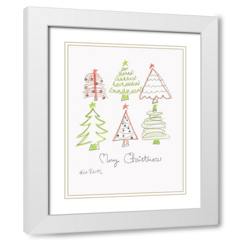 The December Tunes White Modern Wood Framed Art Print with Double Matting by Roberts, Kait