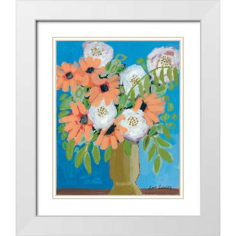 Peach Fever White Modern Wood Framed Art Print with Double Matting by Roberts, Kait