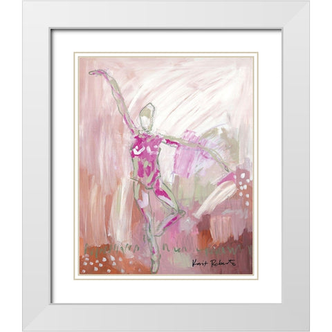 Graceful White Modern Wood Framed Art Print with Double Matting by Roberts, Kait