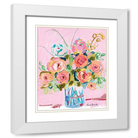 Dreaming in Ballet Slipper Pink White Modern Wood Framed Art Print with Double Matting by Roberts, Kait