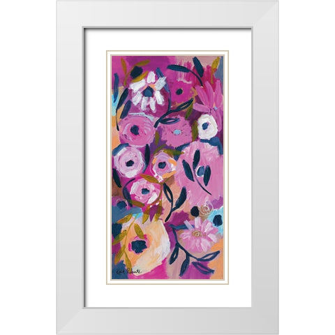 Midnight Blooms White Modern Wood Framed Art Print with Double Matting by Roberts, Kait