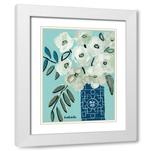 White Flowers for Patricia White Modern Wood Framed Art Print with Double Matting by Roberts, Kait