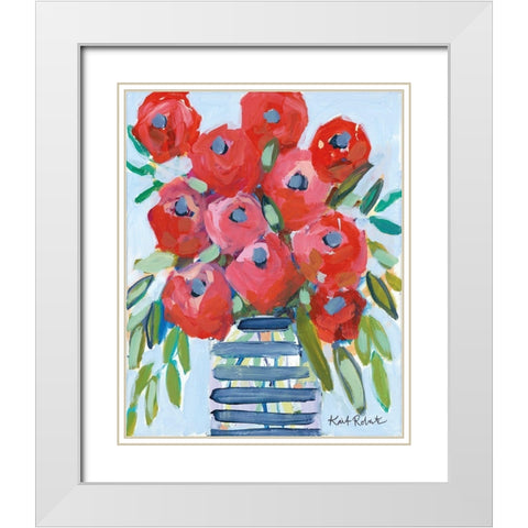 April Showers Give Me Flowers White Modern Wood Framed Art Print with Double Matting by Roberts, Kait