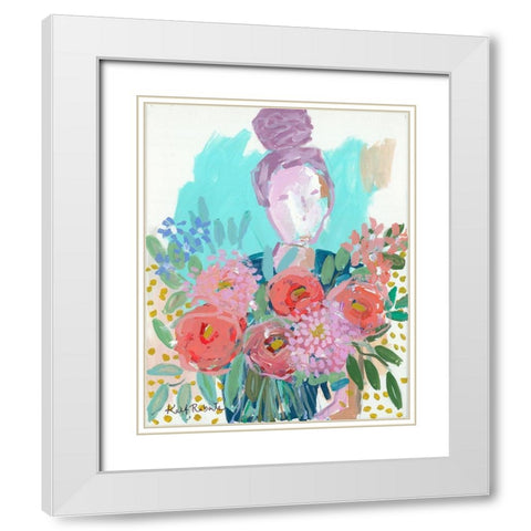 Flowers for Nicole White Modern Wood Framed Art Print with Double Matting by Roberts, Kait