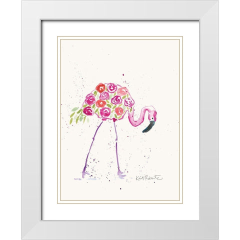 Her Name was Rose White Modern Wood Framed Art Print with Double Matting by Roberts, Kait