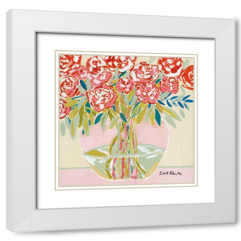 Afternoon Blooms For You White Modern Wood Framed Art Print with Double Matting by Roberts, Kait