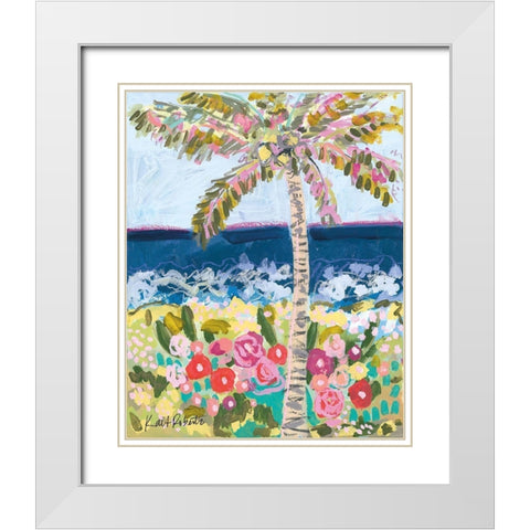 T is for Tropics White Modern Wood Framed Art Print with Double Matting by Roberts, Kait