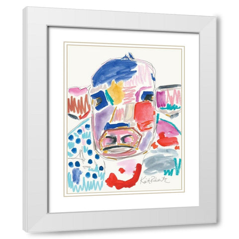 Williamina is Friendly White Modern Wood Framed Art Print with Double Matting by Roberts, Kait