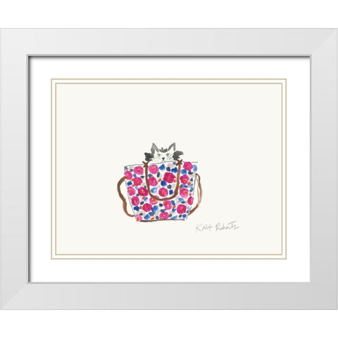 Sophie the Kitten White Modern Wood Framed Art Print with Double Matting by Roberts, Kait