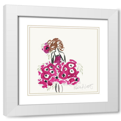 Georgia Rose White Modern Wood Framed Art Print with Double Matting by Roberts, Kait