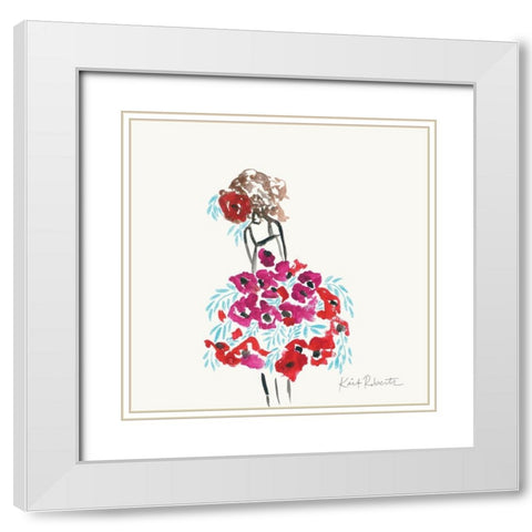Annabelle White Modern Wood Framed Art Print with Double Matting by Roberts, Kait