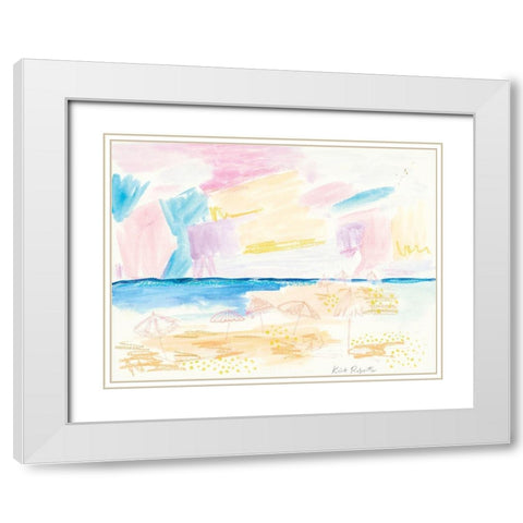 Memories of Beach Time White Modern Wood Framed Art Print with Double Matting by Roberts, Kait