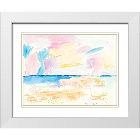 Memories of Beach Time White Modern Wood Framed Art Print with Double Matting by Roberts, Kait