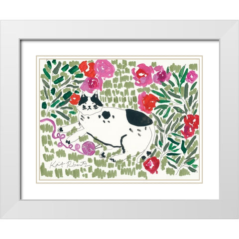 The Cat Named Crash White Modern Wood Framed Art Print with Double Matting by Roberts, Kait