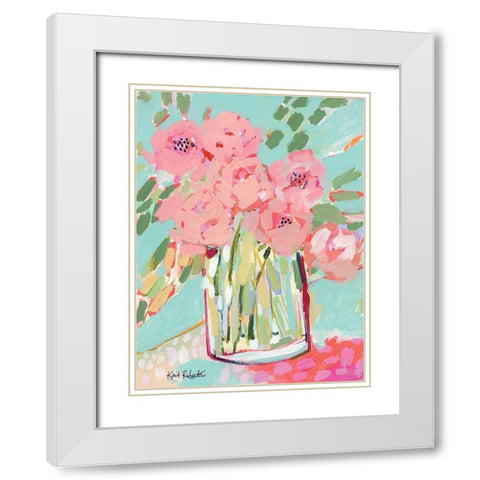 Hot Pink Summer White Modern Wood Framed Art Print with Double Matting by Roberts, Kait