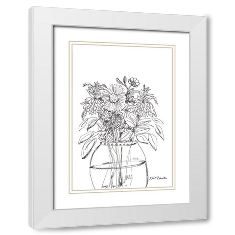 Summer Garden in a Vase White Modern Wood Framed Art Print with Double Matting by Roberts, Kait