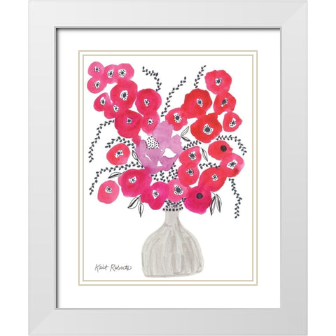 Vanity Blooms Caught My Eye White Modern Wood Framed Art Print with Double Matting by Roberts, Kait