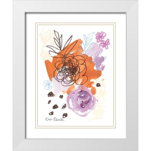 Pretty as a Wildflower White Modern Wood Framed Art Print with Double Matting by Roberts, Kait