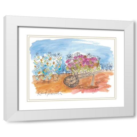 Grandads Garden White Modern Wood Framed Art Print with Double Matting by Roberts, Kait